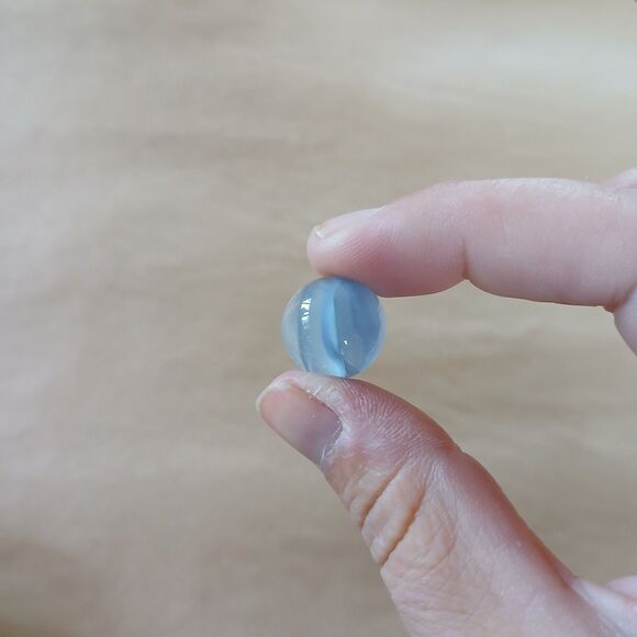 Light Blue Glass Cats Eye Marbles Lot of 3 - Picture 2 of 4